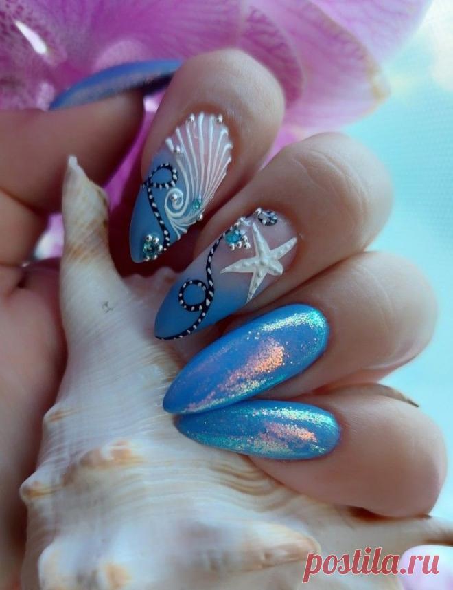 Дизайн морского маникюра
