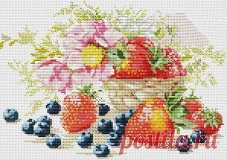 Натюрморт с клубникой и голубикой