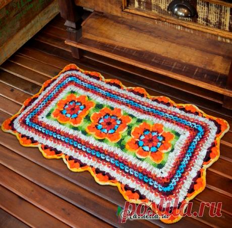 Яркий коврик - «премиум-класс» крючком