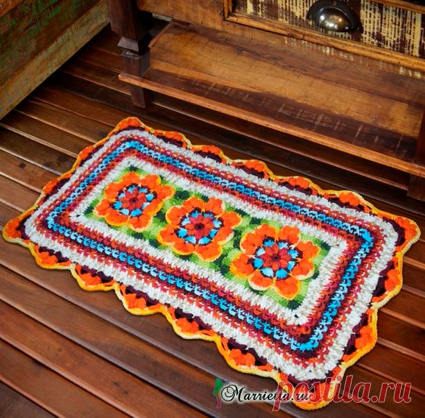 Яркий коврик - «премиум-класс» крючком