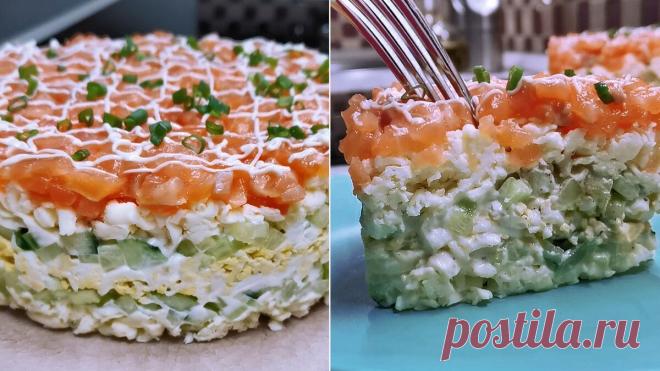 Праздничный салат с красной рыбой: нежное сочетание семги с плавленым сыром | Розовый баклажан | Пульс Mail.ru Если в праздничном слоеном салате с красной рыбой заменить твердый сыр на плавленый, салат получится еще нежнее. Необычное сочетание семги с...