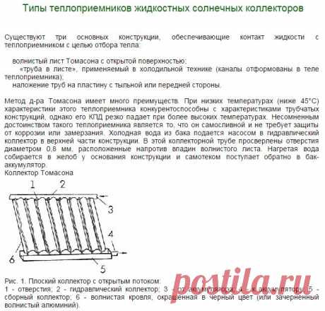 Типы теплоприемников жидкостных солнечных коллекторов | ЭСКИ - экспресс система коммерческой информации