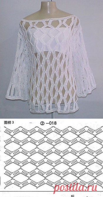 Туника крючком сетка