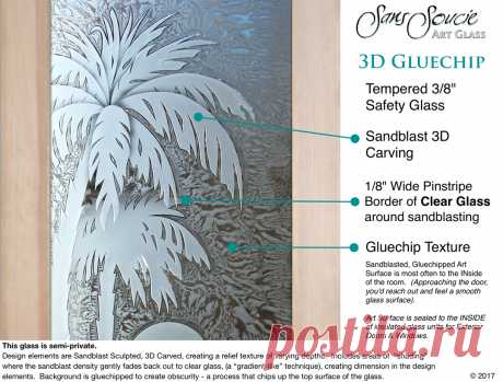 Abstract Hills I 3D Etched Glass Door Rustic Style Decor