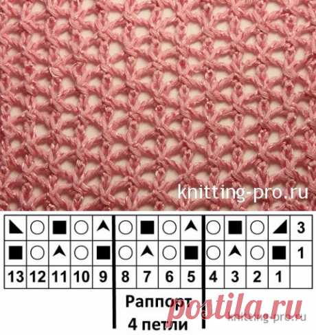 Сеточка &quot;Звездочка&quot; - knitting-pro.ru - Вяжем спицами профессионально!