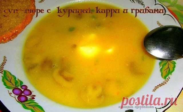 Суп-пюре с курицей и грибами | Русская кухня