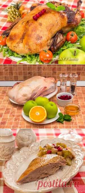 Утка, фаршированная яблоками