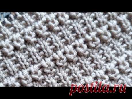 Фоновый узор спицами из двух видов резинок❤️🧶➡️knitting pattern.