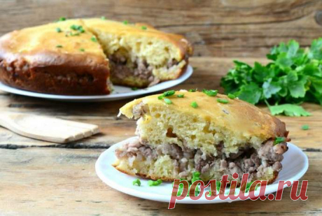 Заливной пирог на кефире с мясом – рецепт «легче не бывает»