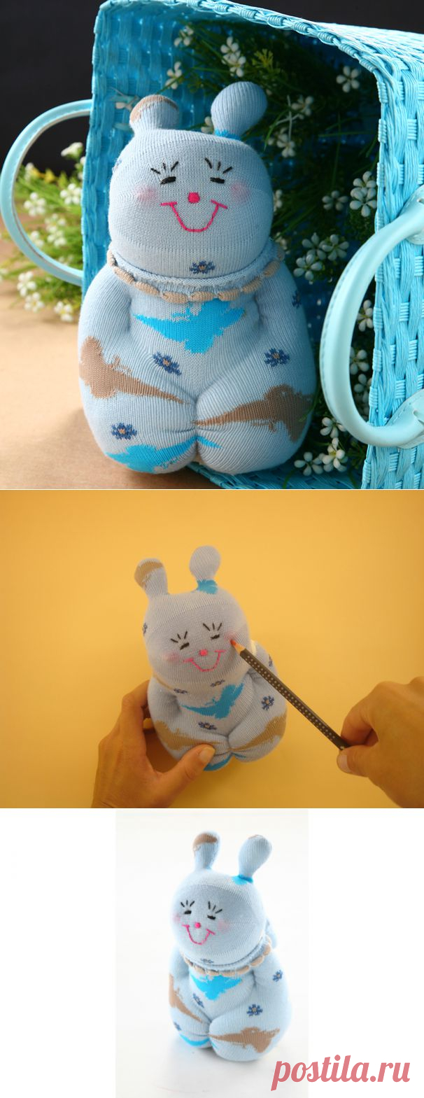 Забавная игрушка из носка. МАРИПОСА.