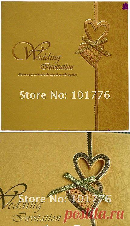 Оптовая Свадебная Пригласительный билет Западный стиль золото блокирования тиснение Свадебное приглашение 100pcs/lot БЕСПЛАТНАЯ ДОСТАВКА в Event & праздничные атрибуты из дома и сада на Aliexpress.com