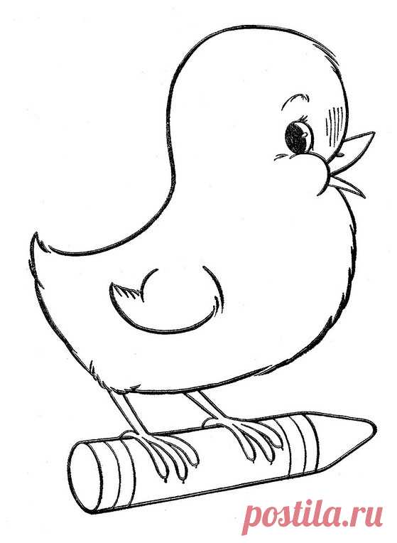 Птенец- детская вышивка (аппликация)