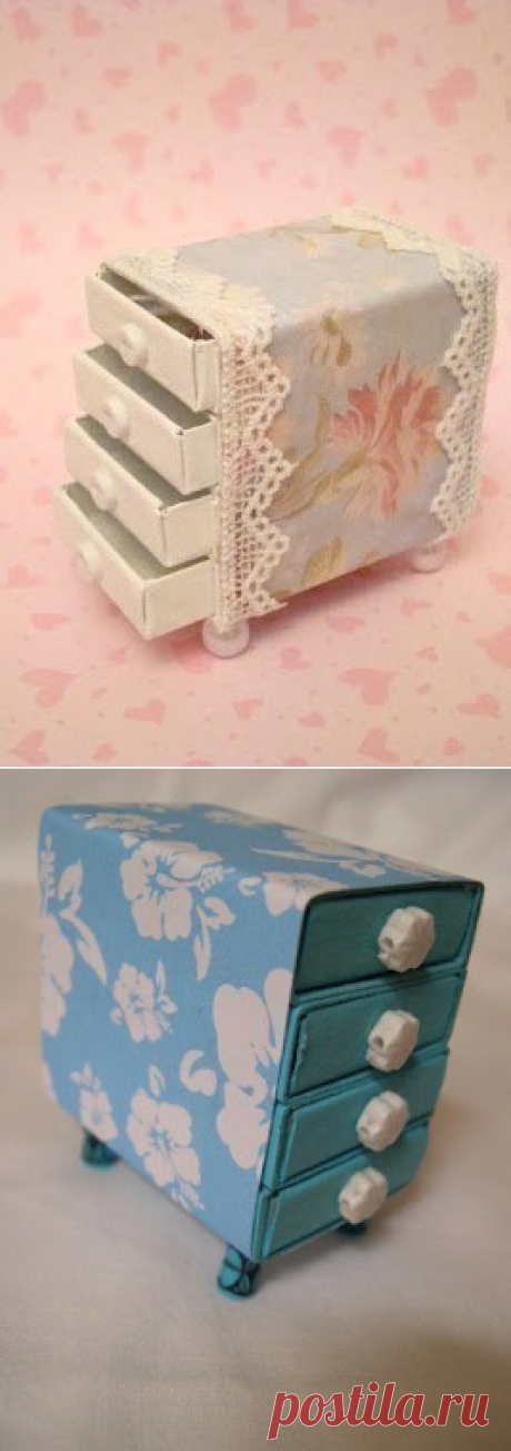 Мини-комодик из спичечных коробков