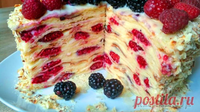 Творожный Наполеон на сковороде! Вкуснейшее лакомство к чаю