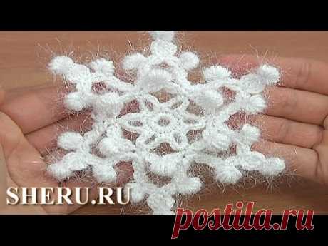 Crochet Snowflake Урок 24 Вязание крючком снежинки