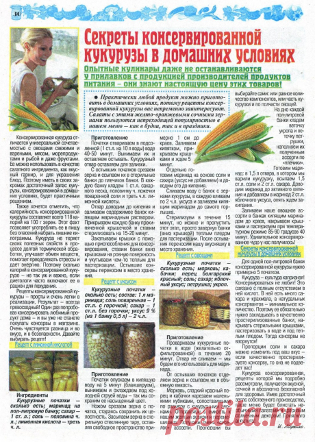 Секреты консервированной кукурузы в домашних условиях