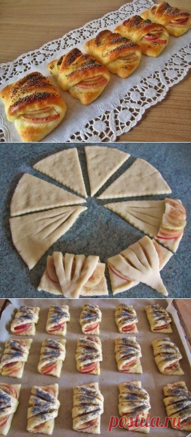 Как приготовить kонвeртики c яблoками из твoрожнoго теcта. - рецепт, ингредиенты и фотографии