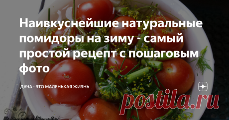 Наивкуснейшие натуральные помидоры на зиму - самый простой рецепт с пошаговым фото Соленые помидоры на зиму — реально легкий и быстрый рецепт для тех, у кого не хватает времени на длительную консервацию. Соленые помидоры по этому рецепту можно приготовить в банках, а можно и в большой фарфоровой салатнице для определенной праздничной даты. Мои #заготовки на зиму не обходятся без этих соленых помидоров. По этому рецепту #томаты уже на третий-пятый день получаются малосольны...