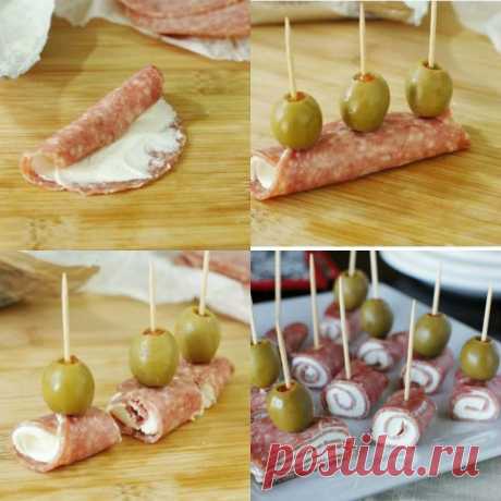 Волшебный мир кулинарии. Роллы из салями и сливочного сыра - красивая и вкусная закуска! - Волшебный мир кулинарии