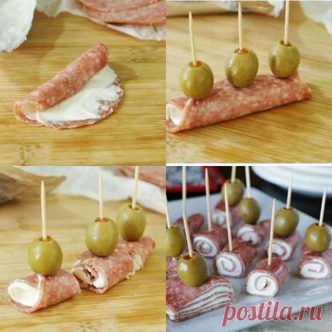 Волшебный мир кулинарии. Роллы из салями и сливочного сыра - красивая и вкусная закуска! - Волшебный мир кулинарии