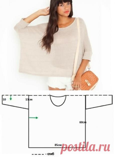 Блузки и платья из одного полотна! Простые выкройки » Женский Мир