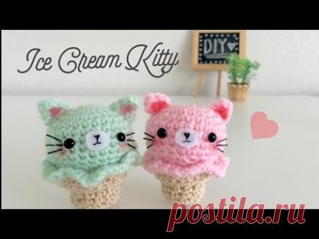 DIY Kitty Ice Cream Amigurumi Crochet Tutorial - YouTube