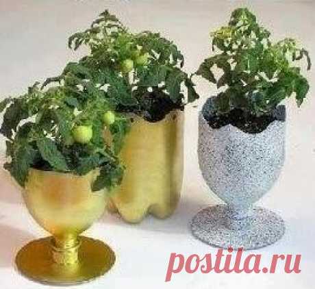 Горшок из бутылки | Мастер классы | рукоделие, декор, полимерная глина, плетение, вышивание