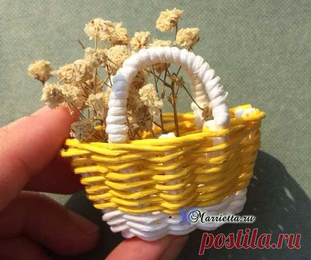 Плетение корзинки из проволоки в бумажной обмотке