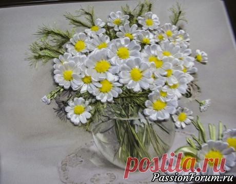 Букет ромашек. МК из архива форума - запись пользователя Рина_Модератор (Ирина) в сообществе Вышивка в категории Вышивка лентами