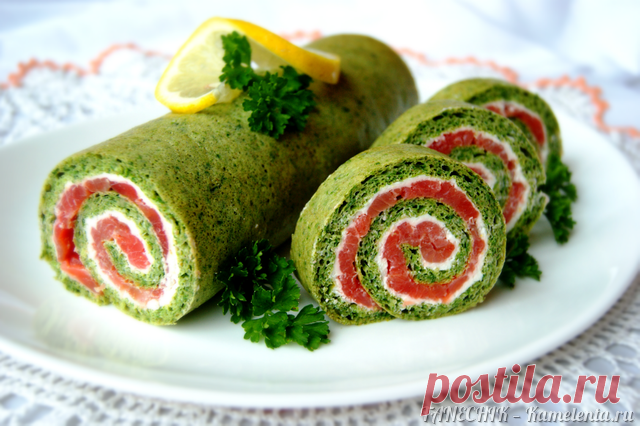 Шпинатный рулет с красной рыбой рецепт с фото, как приготовить рулет из шпината с красной рыбой Такой яркий красавчик наверняка привлечет к себе внимание среди прочих блюд за Вашим столом! Если Вы уже готовили обожаемый мною морковный рулет по рецепту Камелены, то на раз-два справитесь и с этим рецептом!