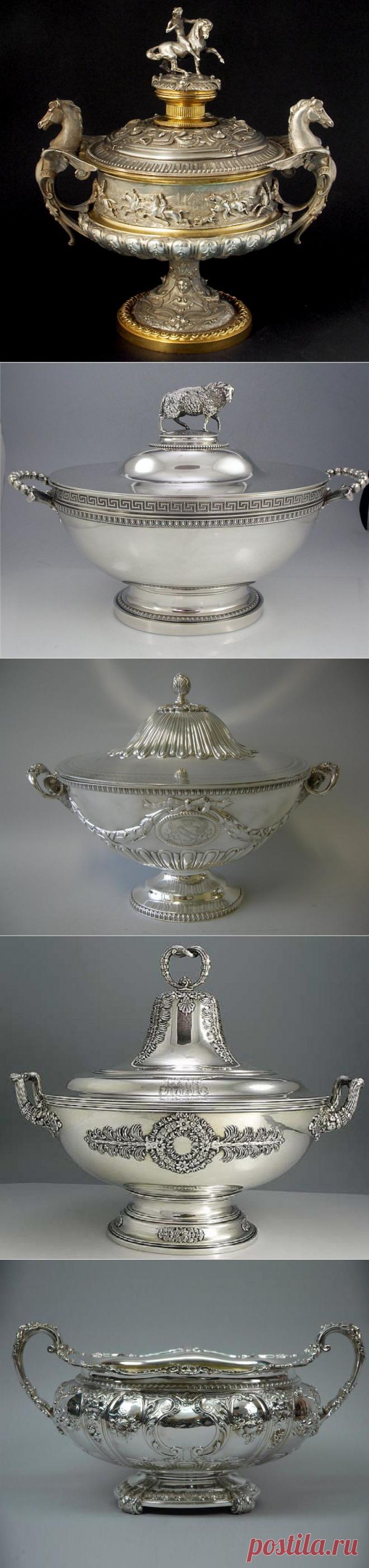 Британское старинное серебро | Супницы..