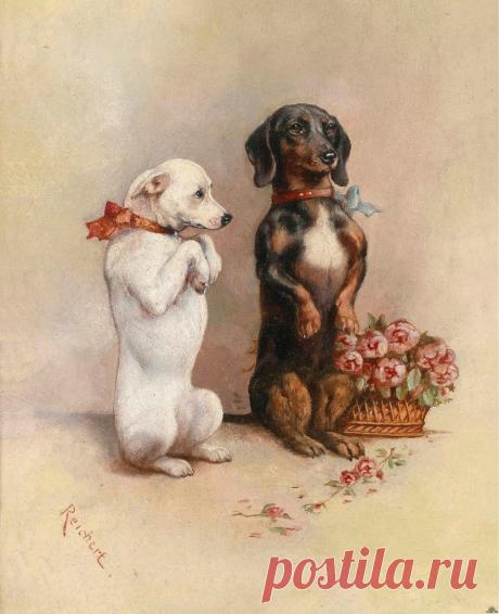 Carl Reichert (Austrian, 1836-1918) | Четвероногими друзьями Мы называем их с тобой... (часть-3)