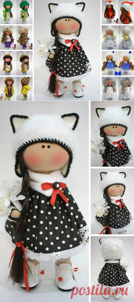 Cat Doll Handmade Doll Fabric Doll Nursery Doll Rag Doll