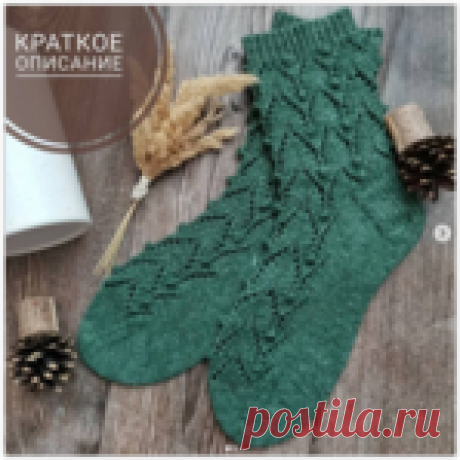 Красивые носочки "Елочки" - описание и схема вязания спицами