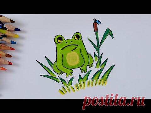 Простые рисунки лягушка / рисуем вместе/ Рисунки в школу/ Рисунки для Личного Дневника/