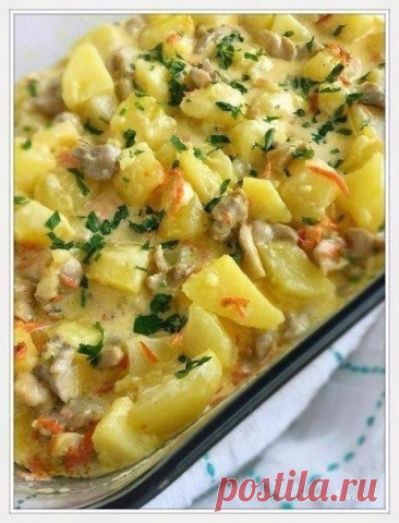 Сливочный картофель с курицей
