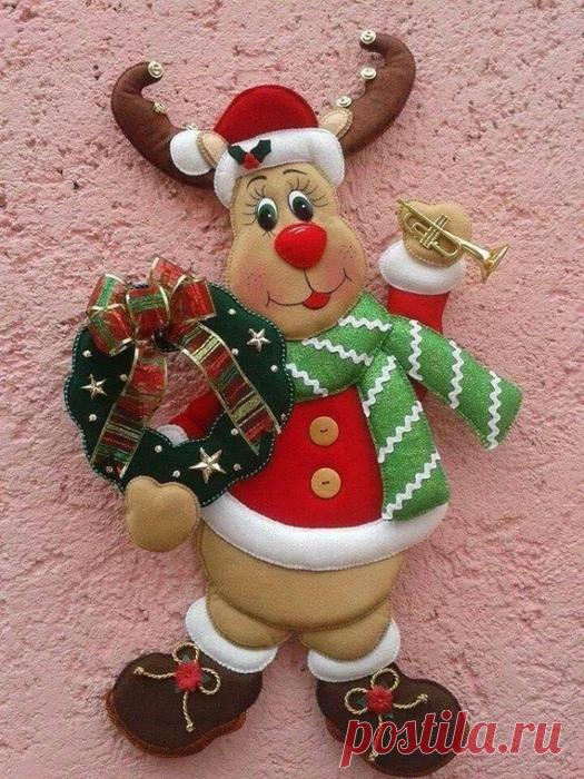 Рождественские олени. Выкройки текстильных игрушек. #подборка #поделка #подвеска #олень #новогоднее #игрушка #фетр #флис... Вязание - Мой Мир@Mail.ru