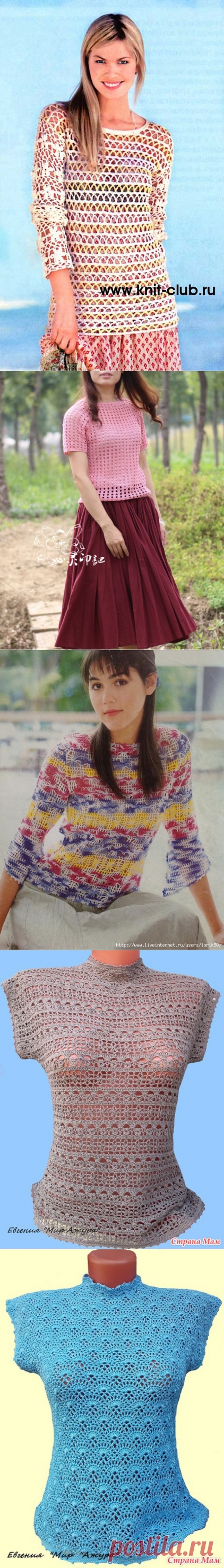 Пуловеры крючком 187
