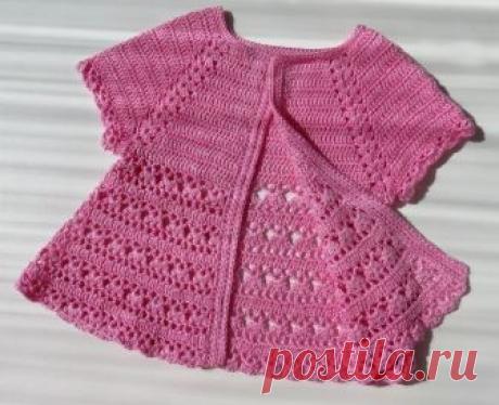 Красивая кофточка крючком. Возраст 1-2 годика Реглан сверху (Вязание крючком) Красивая кофточка крючком! возраст 1-2 годика Реглан сверху. Семеновская «НЕЖНОСТЬ». Крючок 1,5. И действительно очень нежная!//pagead2.googlesyndication.com/pagead/js/adsbygoogle.js (ads…