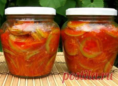 Вкуснейшие кабачки в томатном соусе на зиму.