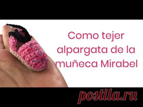 Como tejer alpargata de muñeca Mirabel amigurumis by Petus
