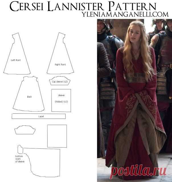 Принцесса и дракон - Иления Manganelli: Cersei Lannister платье - Костюм Учебник и шаблон # 3