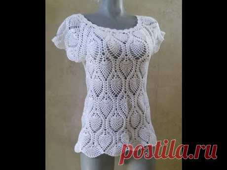 blusa piñas con Canesu rectangular parte 1