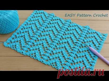 Красивый УЗОР КРЮЧКОМ легкое ВЯЗАНИЕ для начинающих  SUPER EASY Pattern Crochet for beginners