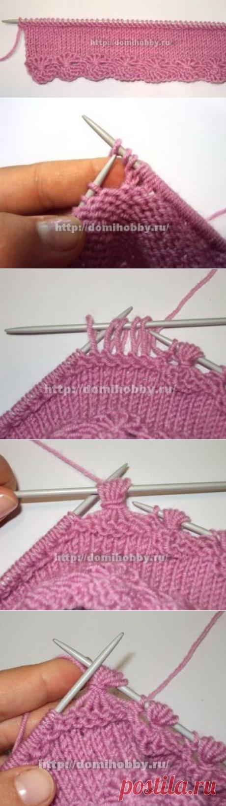 Элемент вязания спицами "паучки"