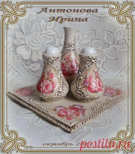 Декупаж баночек для специй своими руками