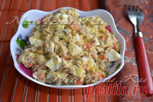 Салат из сардин в масле с картошкой и морковью, рецепт с фото