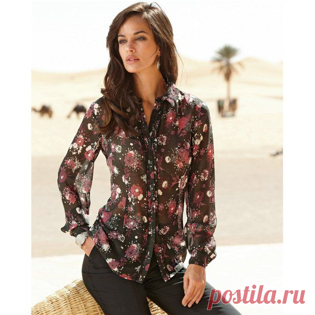 ANNE WEYBURN Printed Crêpe Blouse   £15.60