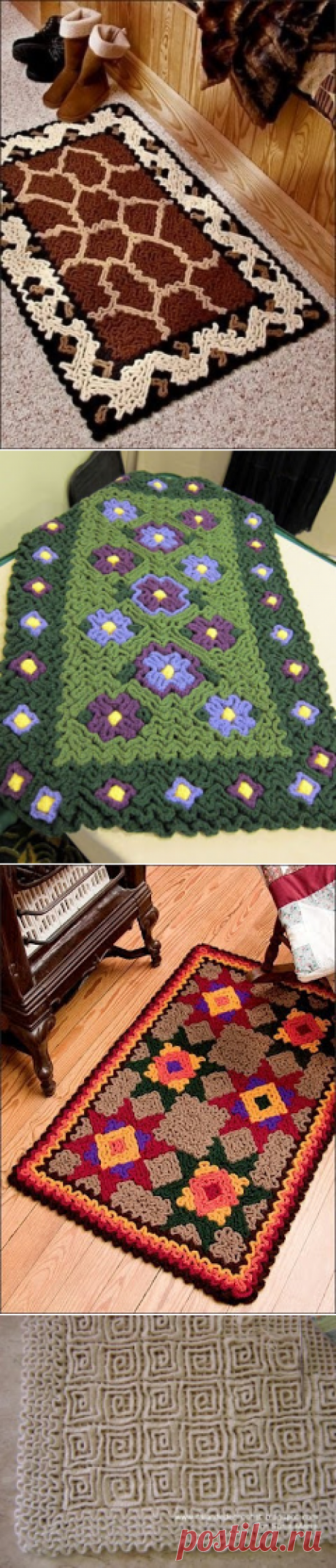 Вязание крючком и спицами/Crochet and knitting: Вязанные коврики
