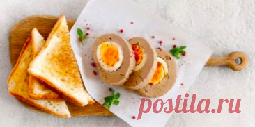 РУЛЕТ ИЗ КУРИНОГО ПЕЧЁНОЧНОГО ПАШТЕТА С ЯЙЦОМ